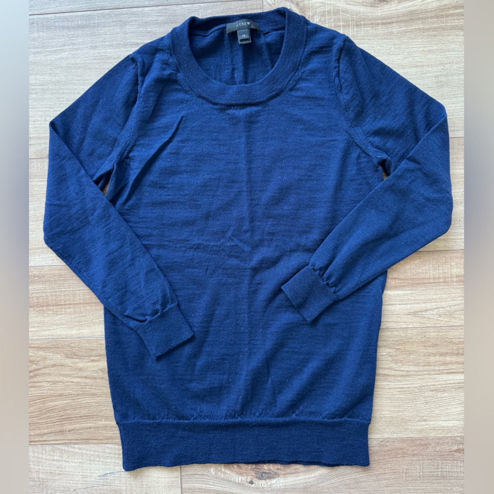 J. Crew Navy Blue Merino Wool Sweater